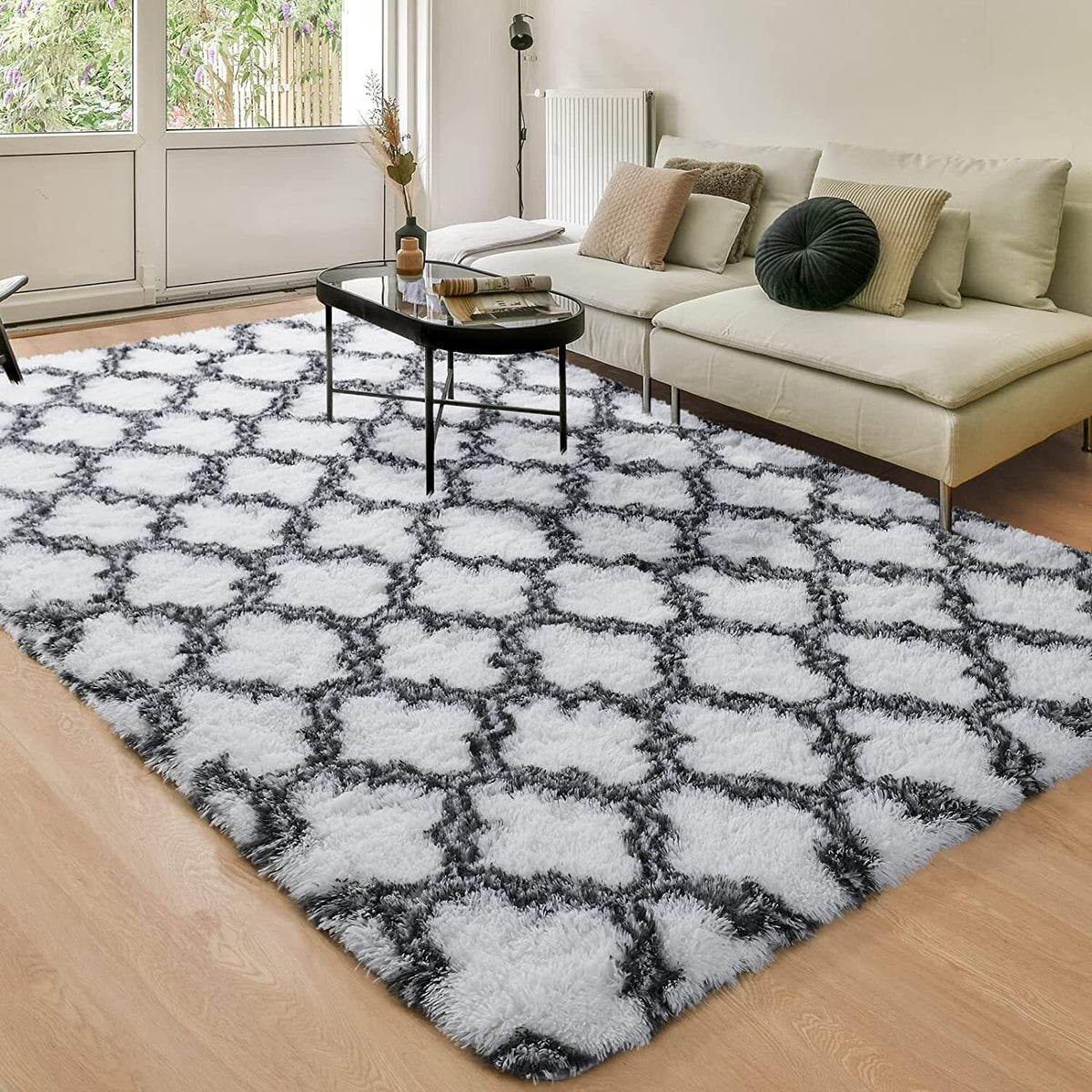 Hochflor-Teppich mit Zweiton-Muster, 140 x 200 cm – Bild 2