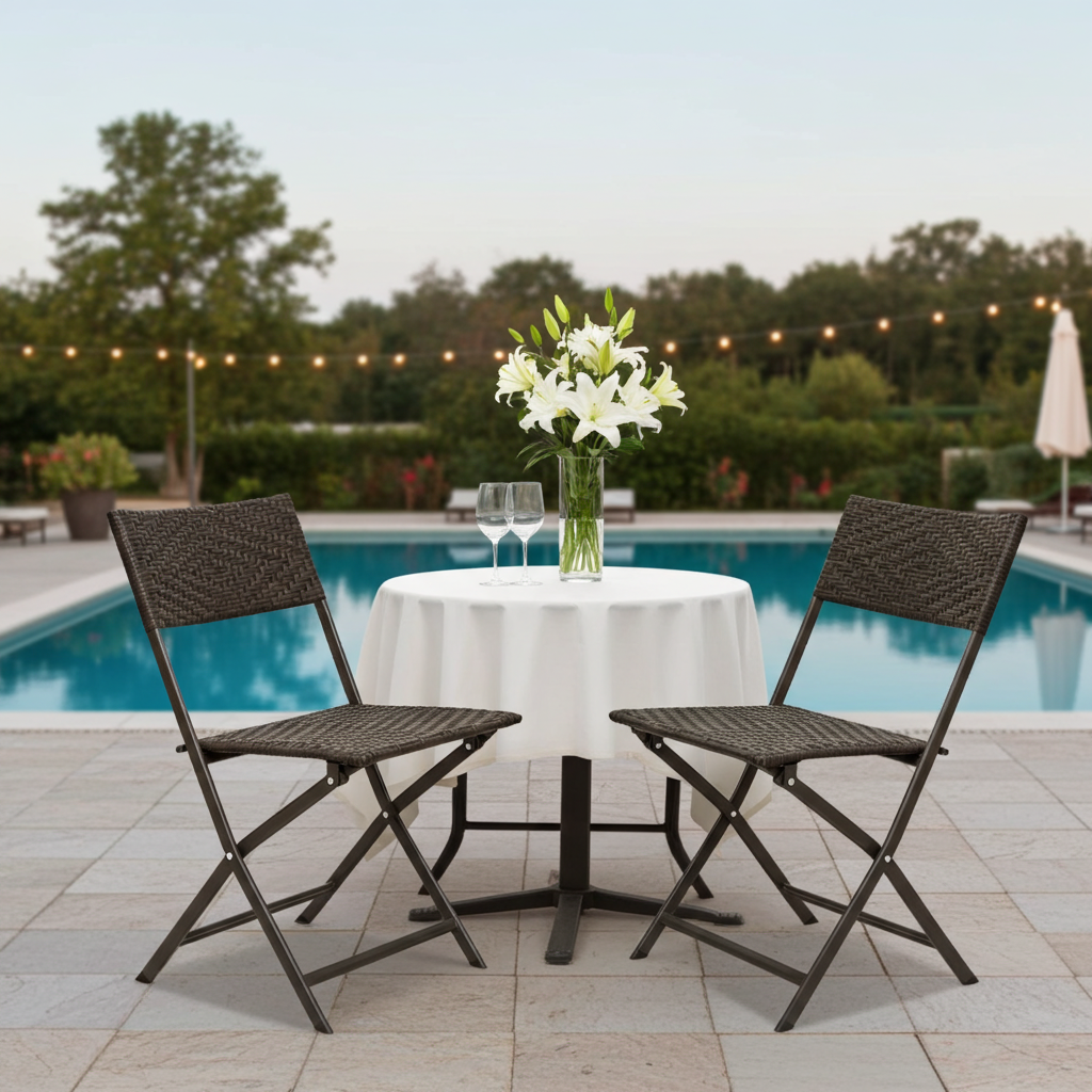 2er-Set Klappstühle aus wetterfestem Polyrattan – Bild 6
