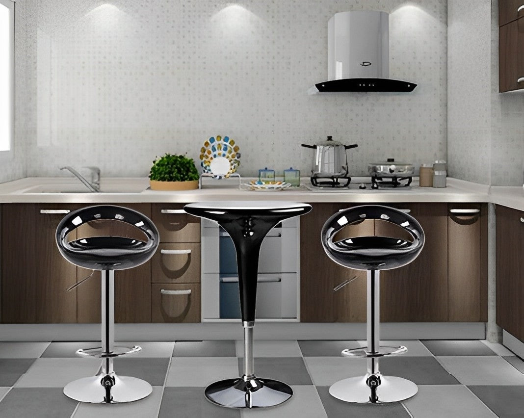 Barhocker Envy in Hochglanz-Optik, 2er-Set, Schwarz – Bild 4